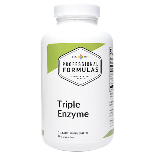 Bottle of Professional Triple Enzyme Formula supplement on a white background