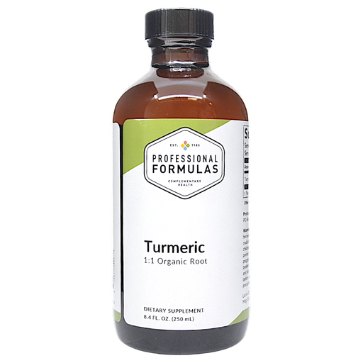 Bottle of Professional Formulas Turmeric (Curcuma longa) supplement on a white background