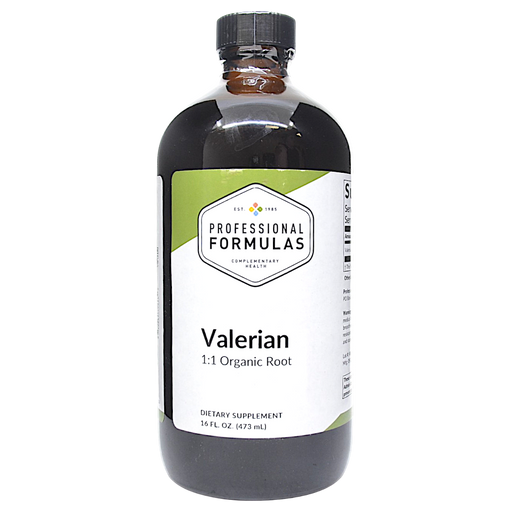 Bottle of Professional Formulas Valerian supplement on a white background