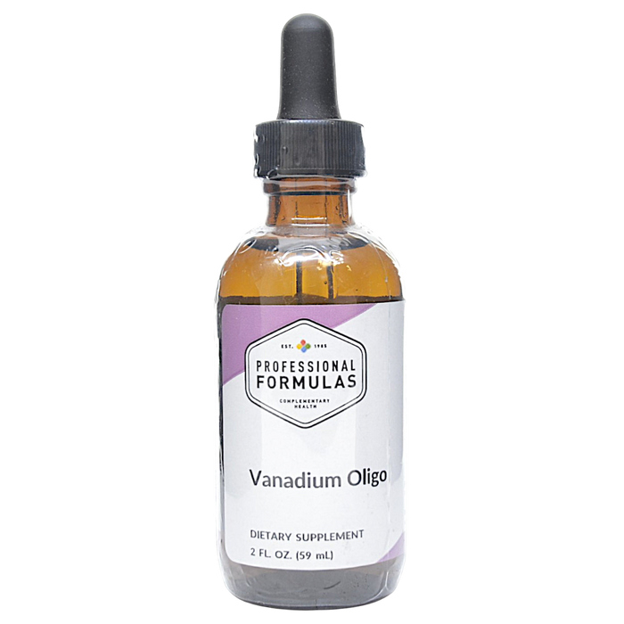 Bottle of Professional Formula's Vanadium Oligo supplement on a white background