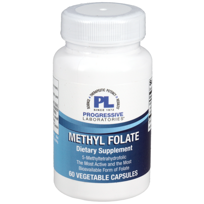 Progressive Labs Methyl Folate 800 mcg, 60 capsules, front of bottle