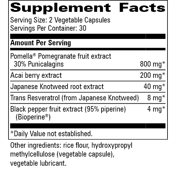 Progressive Labs Pomegranate with Super Fruits Supplement Facts