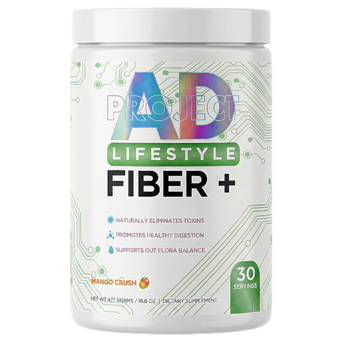 Project AD Fiber+ Mango Crush, 30 servings, front of canister
