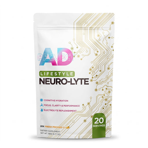 Project AD Neuro-Lyte Fresh Pressed OJ, 20 stick packs, front of bag