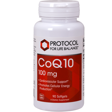 Protocol for Life Balance CoQ10 100 mg, 90 softgels, front of bottle