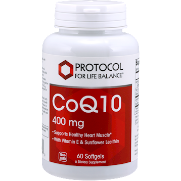 Protocol for Life Balance CoQ10 400 mg, 60 softgels, front of bottle