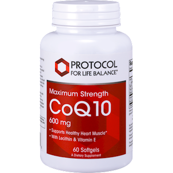 Protocol for Life Balance CoQ10 600 mg, 60 softgels, front of bottle