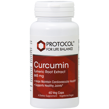 Protocol for Life Balance Curcumin 665 mg, 60 capsules, front of bottle