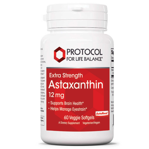 Protocol for Life Balance Extra Strength Astaxanthin 12 mg, 60 softgels, front of bottle