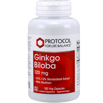 Protocol for Life Balance Ginkgo Biloba 120 mg, 100 capsules, front of bottle