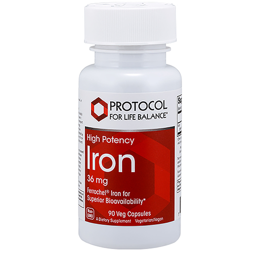 Protocol for Life Balance High Potency Iron 36 mg, 90 capsules, front of bottle
