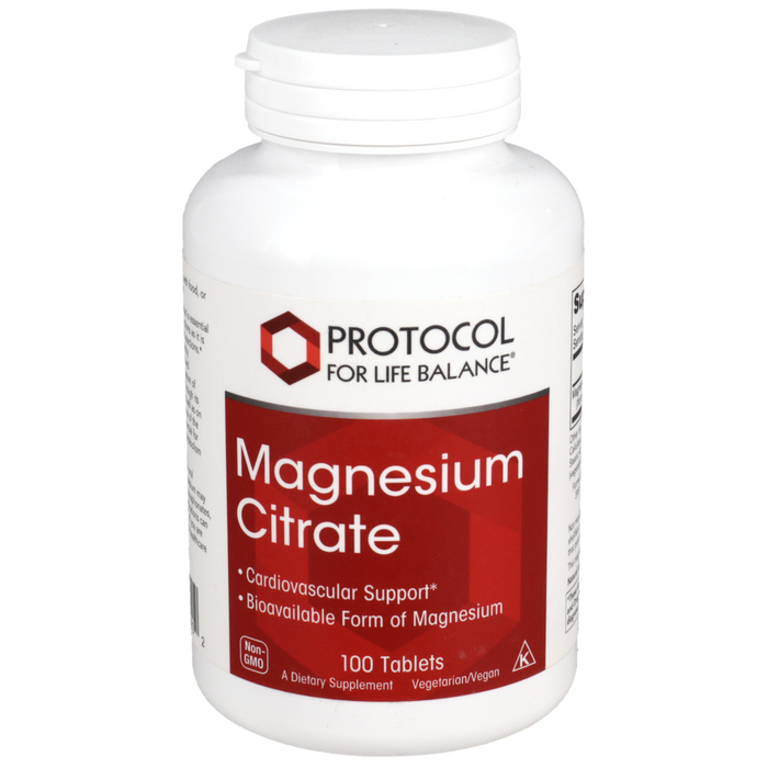 Protocol for Life Balance Magnesium Citrate 400 mg, 100 tablets, front of bottle