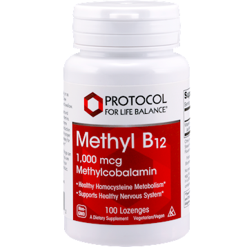 Protocol for Life Balance Methyl B12 1000 mcg, 100 lozenges, front of bottle