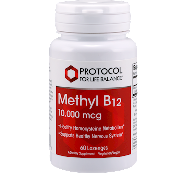 Protocol for Life Balance Methyl B12 10,000 mcg, 60 lozenges, front of bottle