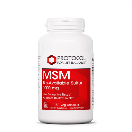 Protocol for Life Balance MSM 1000 mg, 180 capsules, front of bottle
