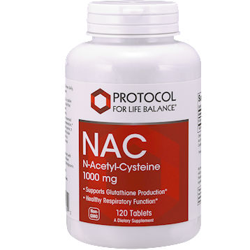 Protocol for Life Balance NAC 1,000 mg, 120 tablets, front of bottle