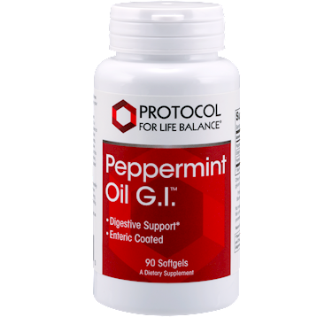 Protocol for Life Balance Peppermint Oil G.I., 90 softgels, front of bottle