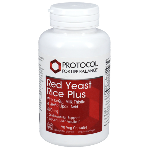 Protocol for Life Balance Red Yeast Rice Plus 600 mg, 90 capsules, front of bottle