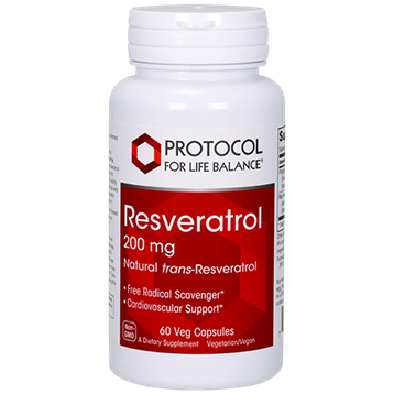 Protocol for Life Balance Resveratrol 200 mg, 60 capsules, front of bottle
