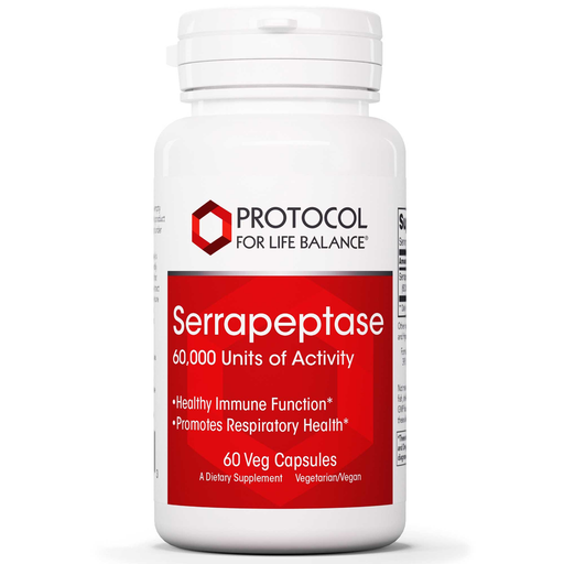 Front product image of Serrapeptase 60,000 Units of Activity 60 capsules by Protocol for Life Balance