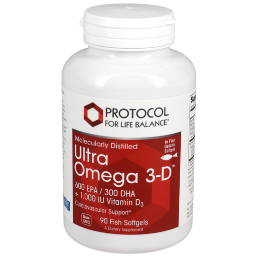 Protocol for Life Balance Ultra Omega 3-D, 90 softgels, front of bottle
