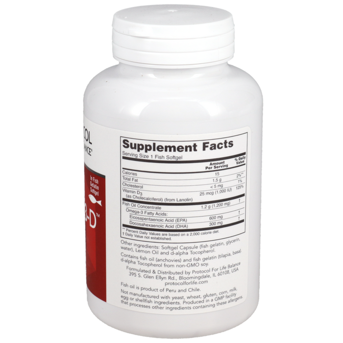 Ultra Omega 3-D 90 softgels by Protocol for Life Balance, supplement facts
