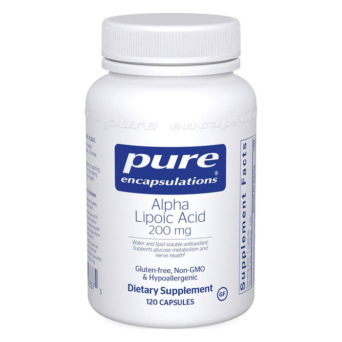 Pure Encapsulations Alpha Lipoic Acid 200 mg, 120 capsules, front of bottle