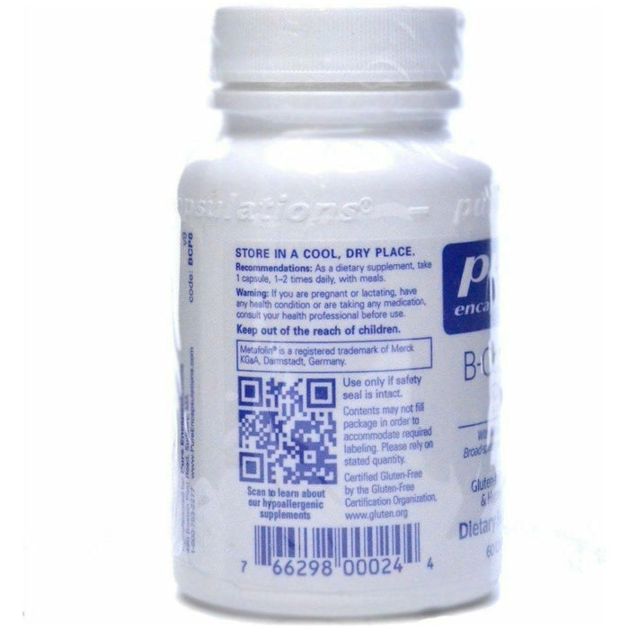 Pure Encapsulations B-6 Complex 60 capsules label information panel