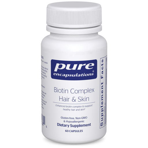 Pure Encapsulations Biotin Complex Hair & Skin, 60 capsules, front of bottle