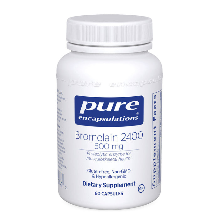 Pure Encapsulations Bromelain 2400 500 mg, 60 capsules, front of bottle