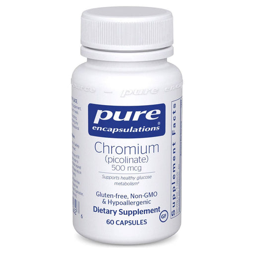 Pure Encapsulations Chromium (picolinate) 500 mcg, 60 capsules, front of bottle