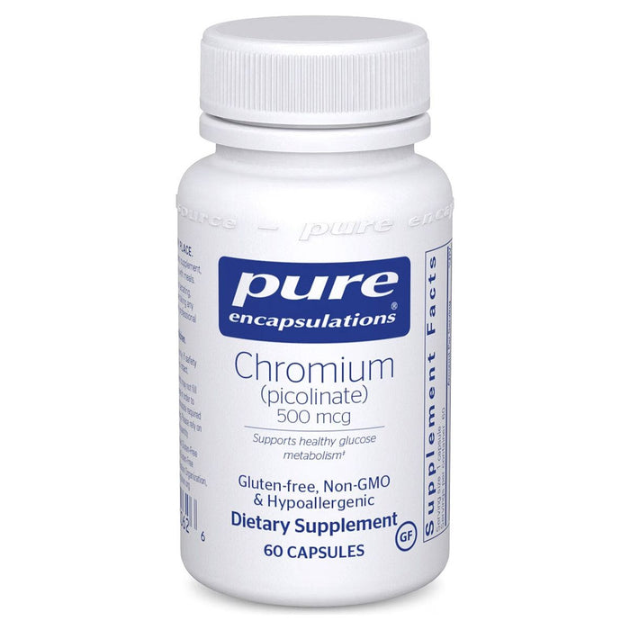 Pure Encapsulations Chromium (picolinate) 500 mcg, 60 capsules, front of bottle