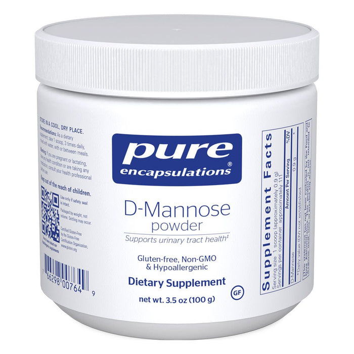 Pure Encapsulations d-Mannose Powder, 100 g, front of jar