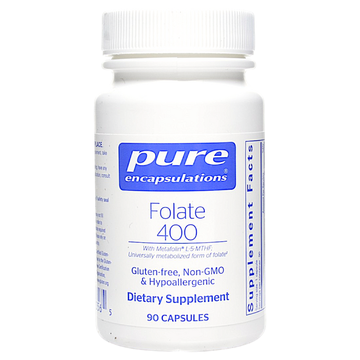 Pure Encapsulations Folate 400 mcg, 90 capsules, front of bottle