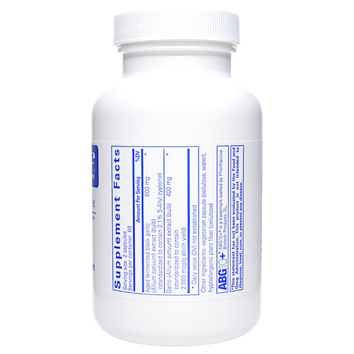 Pure Encapsulations Garlic Complex 400 mg 120 capsules supplement facts label