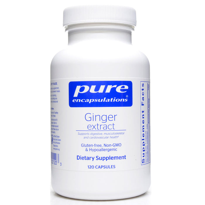 Pure Encapsulations Ginger Extract 500 mg, 120 capsules, front of bottle