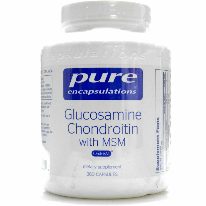 Pure Encapsulations Glucosamine Chondroitin with MSM, 360 capsules, front of bottle