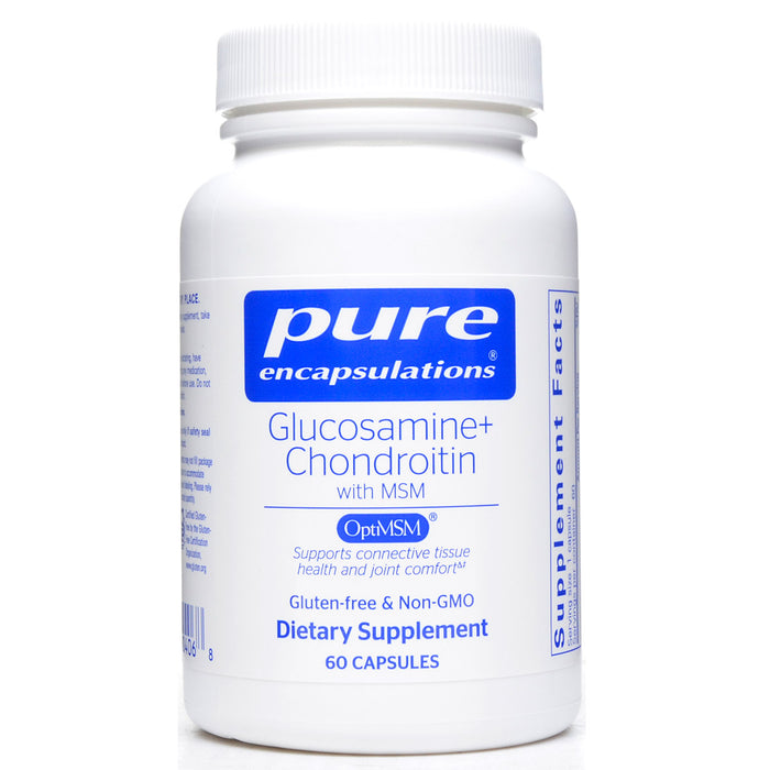 Pure Encapsulations Glucosamine Chondroitin with MSM, 60 capsules, front of bottle