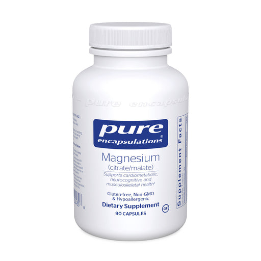 Pure Encapsulations Magnesium (citrate/malate) 120 mg, 90 capsules, front of bottle