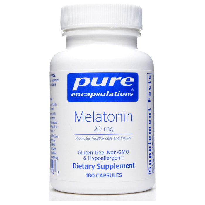 Pure Encapsulations Melatonin 20 mg, 180 capsules, front of bottle