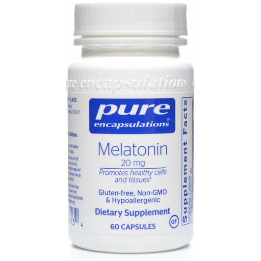 Pure Encapsulations Melatonin 20 mg, 60 capsules, front of bottle