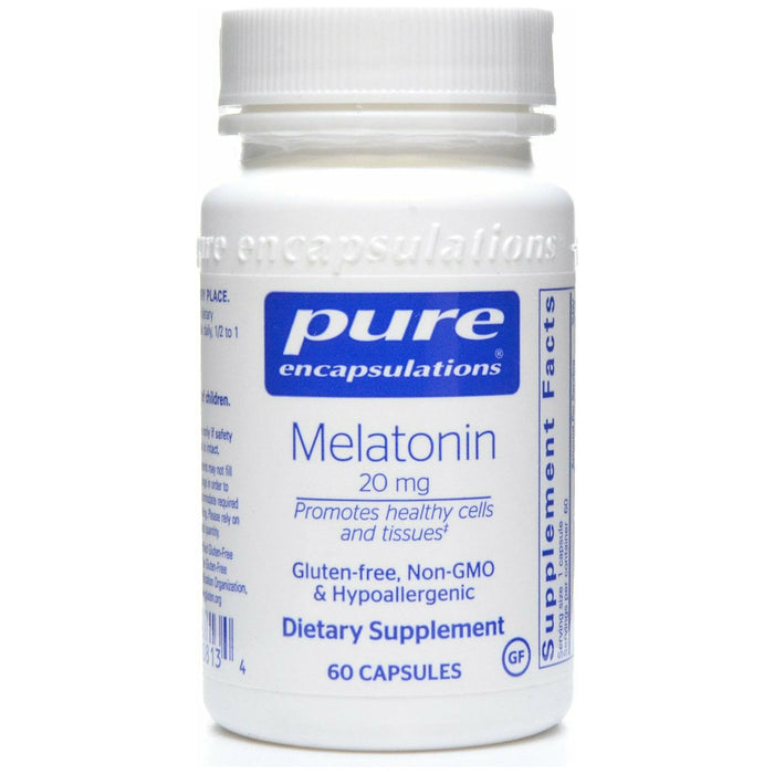 Pure Encapsulations Melatonin 20 mg, 60 capsules, front of bottle