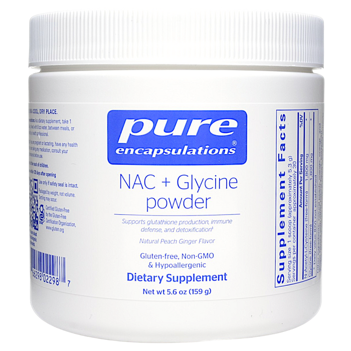 Pure Encapsulations NAC + Glycine Powder, 5.6 oz, front of jar
