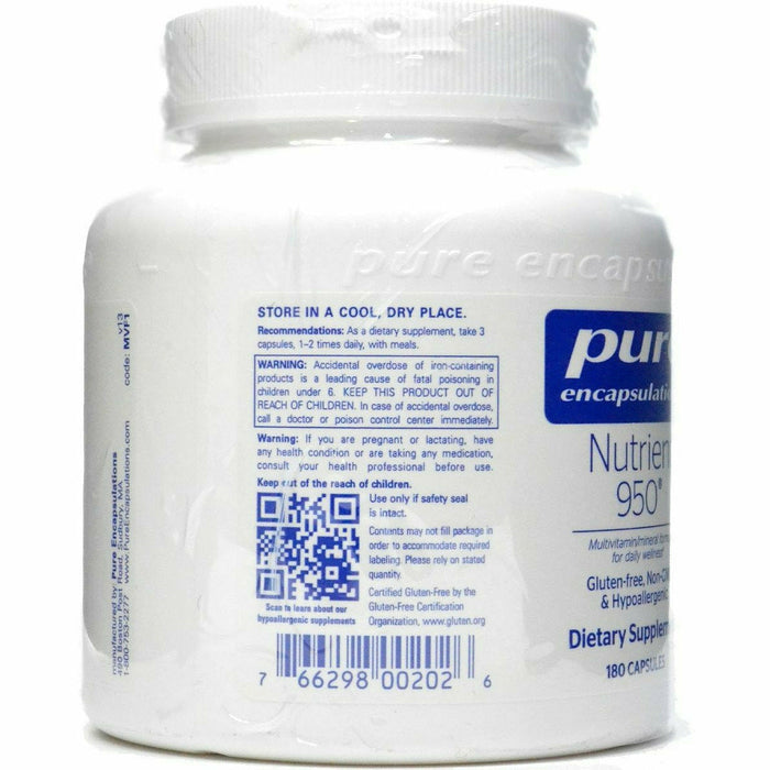 Pure Encapsulations Nutrient 950 label information panel