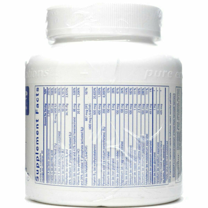 Pure Encapsulations Nutrient 950 supplement facts label