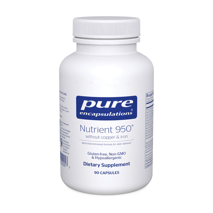 Pure Encapsulations Nutrient 950 without Copper & Iron, 90 capsules, front of bottle
