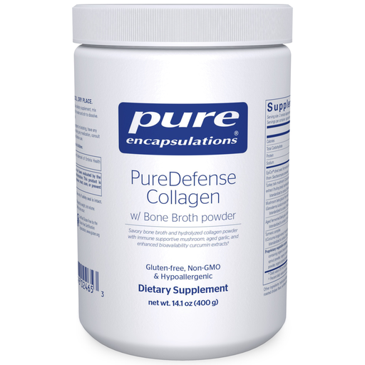 Pure Encapsulations PureDefense Collagen w/ Bone Broth powder, 14.1 oz, front of jar