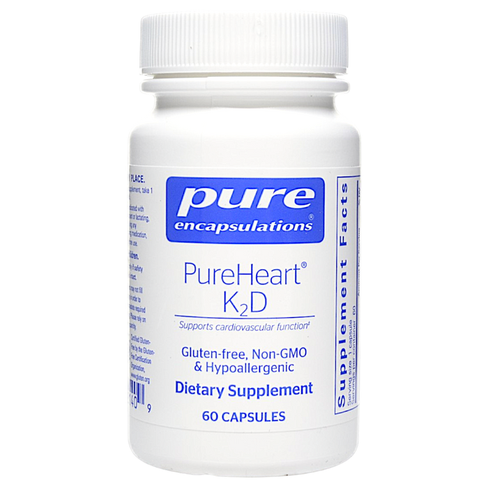 Pure Encapsulations PureHeart K2D, 60 capsules, front of bottle