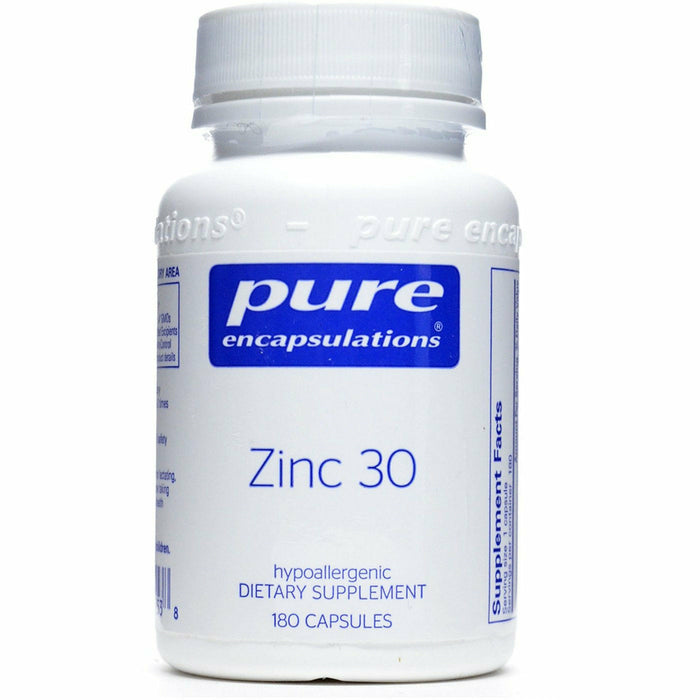 Pure Encapsulations Zinc 30, 180 capsules, front of bottle
