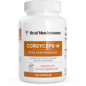 Real Mushrooms Cordyceps-M Mushroom Extract, 120 capsules, front of bottle